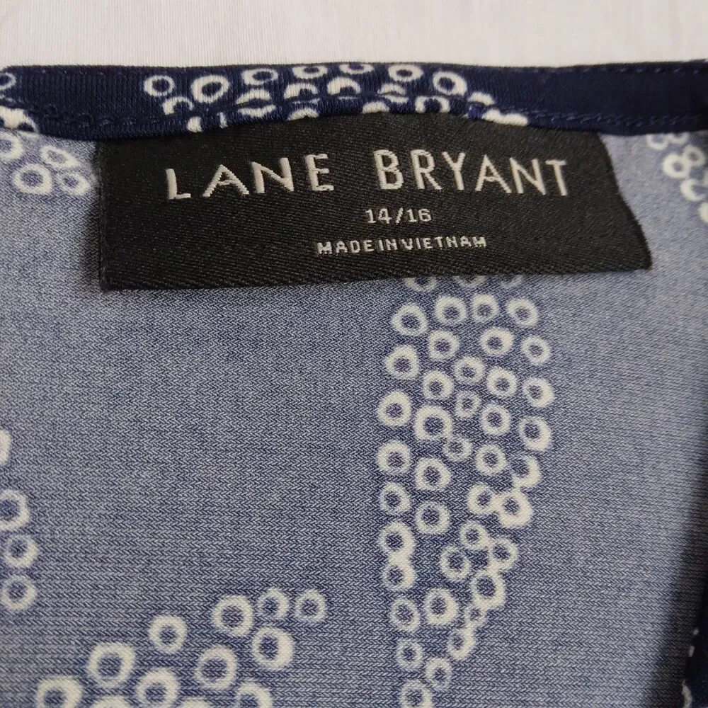 Lane Bryant Kimono Sleeve V-Neck Jersey Jumpsuit Leaves Flowy Chic Boho 14/16 - Picture 7 of 12